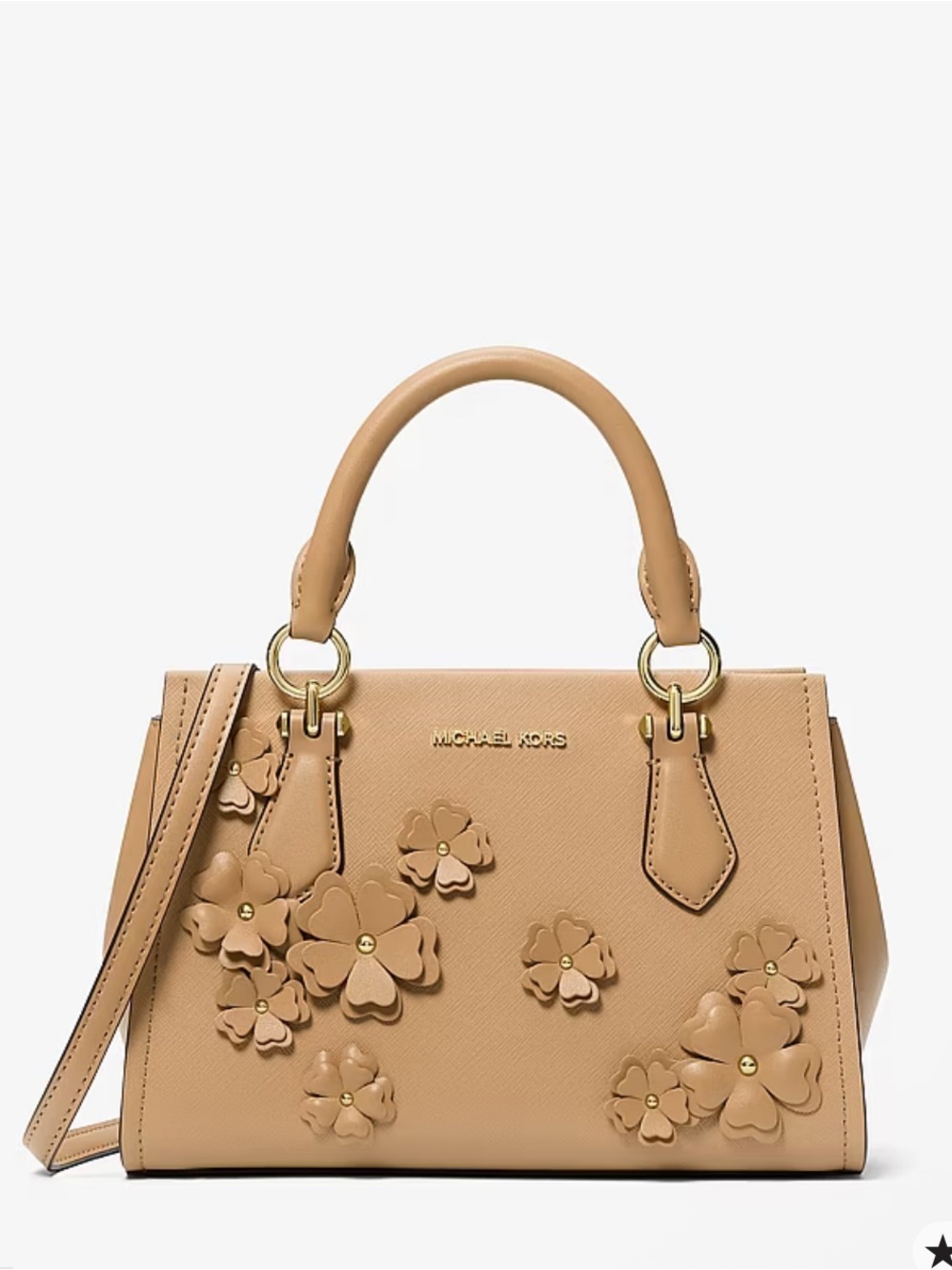 MICHAEL KORS Marilyn Sm Floral Embellished Satchel Messenger Crossbody
Camel
NWT - Picture 3 of 14